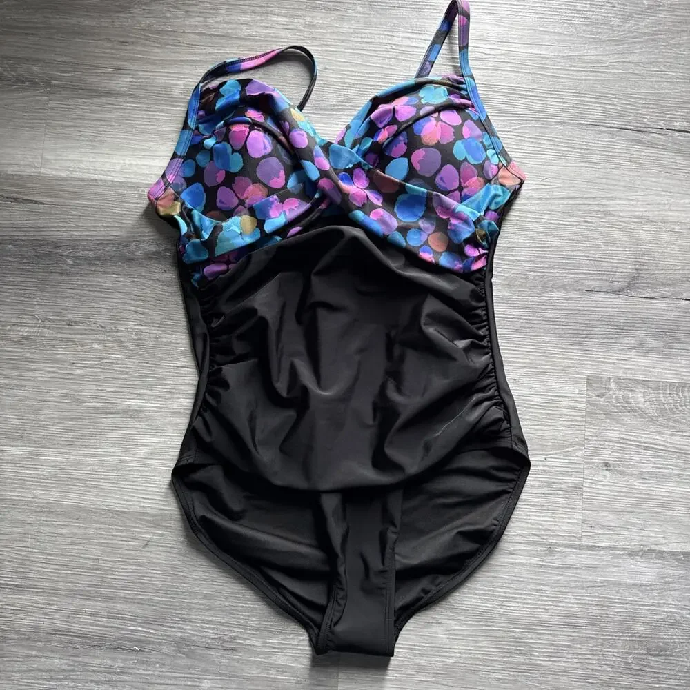 Halcurt One Piece Swimsuit, Multicolor, Large (12-14)